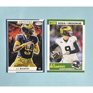 2-JJ MCCARTHY Minnesota VIKINGS Rookie Cards ,2024 SCORE & Sage